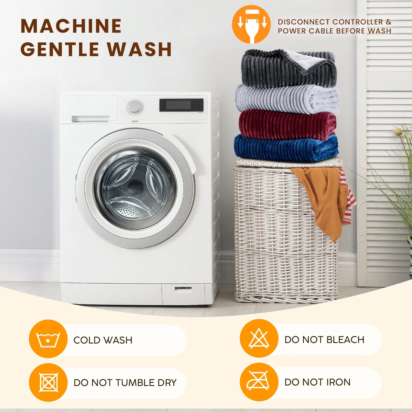 Electric Heated Blanket Full Size Throw with 5 Heat Levels & Auto Shut-Off Flannel & Sherpa for Home Couch, Bed, Office Use, 72"X84", Navy