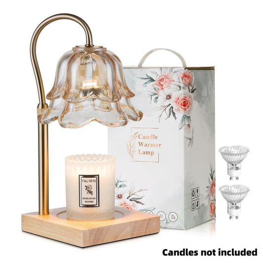 Flower Candle Warmer Lamp, with 2 Bulbs, Height Adjustable with Timer, Unique Glass Lily of the Valley Lamp for Home & Bedroom Decor, Ideal Gift for Birthday/Mother'S Day, Halloween Gifts, Christmas Gifts
